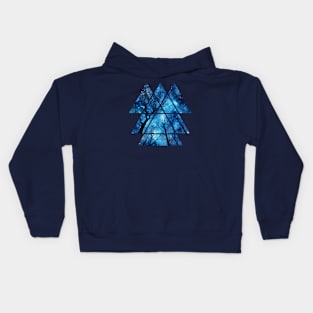 Geometric Night Sky for Astronomers, Star Gazers, Campers Kids Hoodie